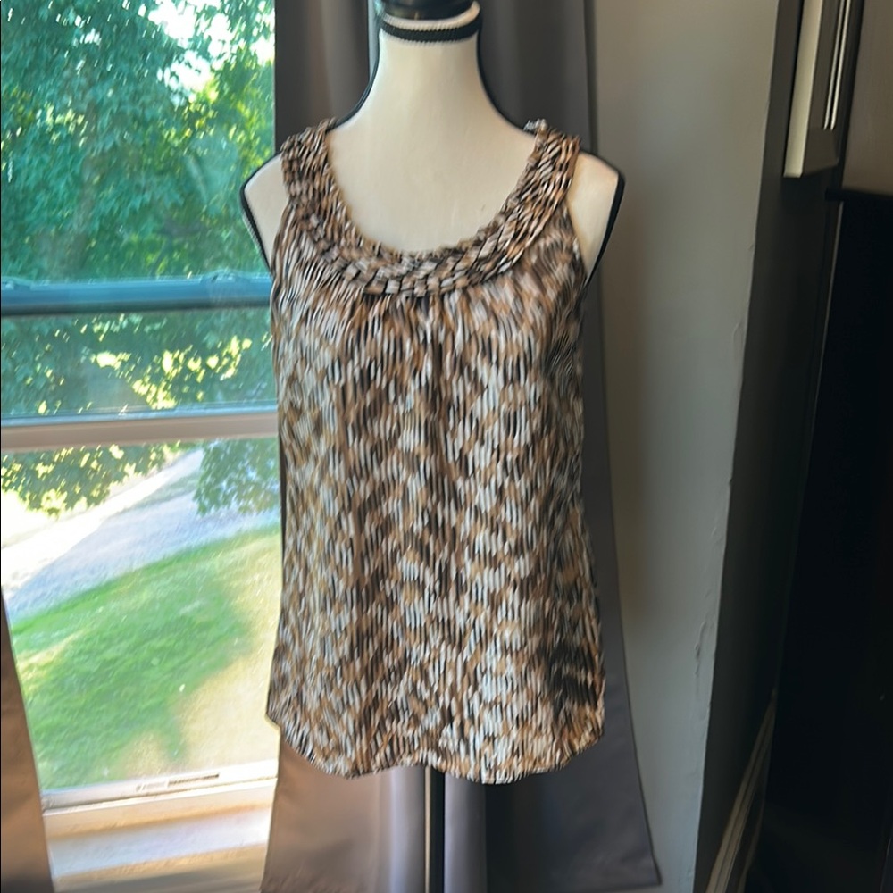 Fashion Bug Tan Embellished Blouse Relaxed Fit